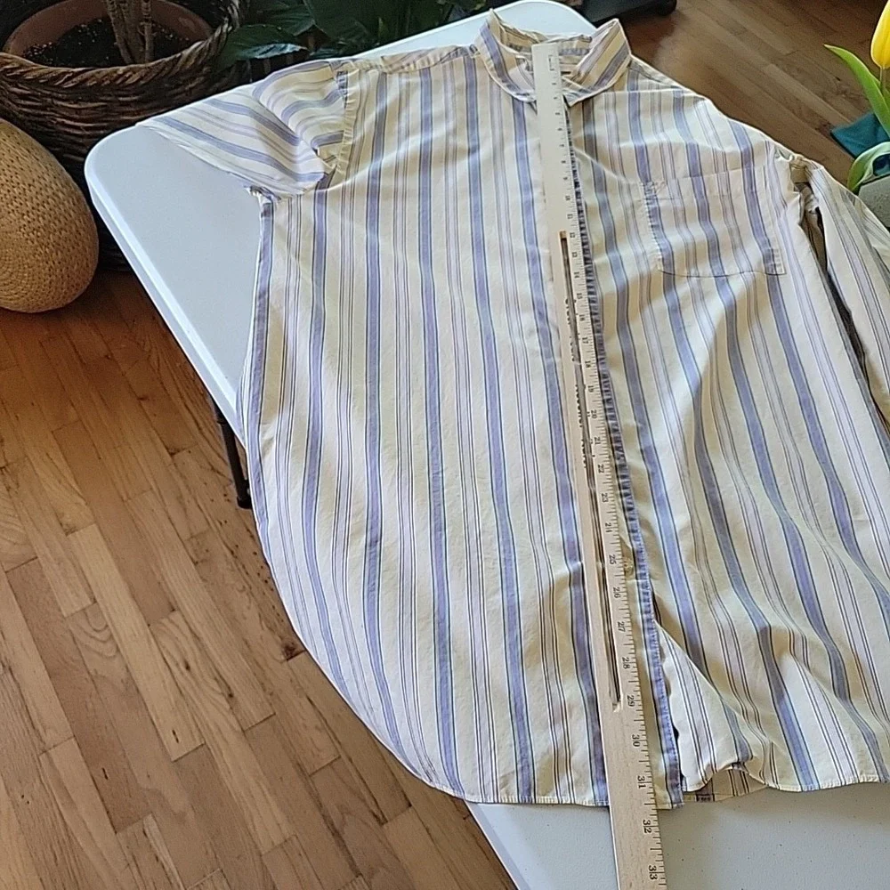 Victoria‎ Secret Pajama Sleep Shirt Large Cotton Striped Casual Lounge Preppy